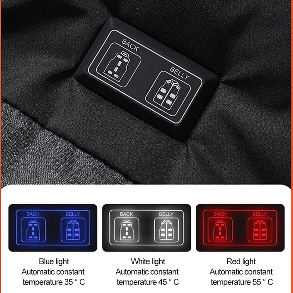 Veste chauffante électrique à manche courte noire