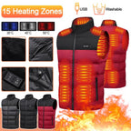 Veste chauffante électrique à manche courte rouge et noire