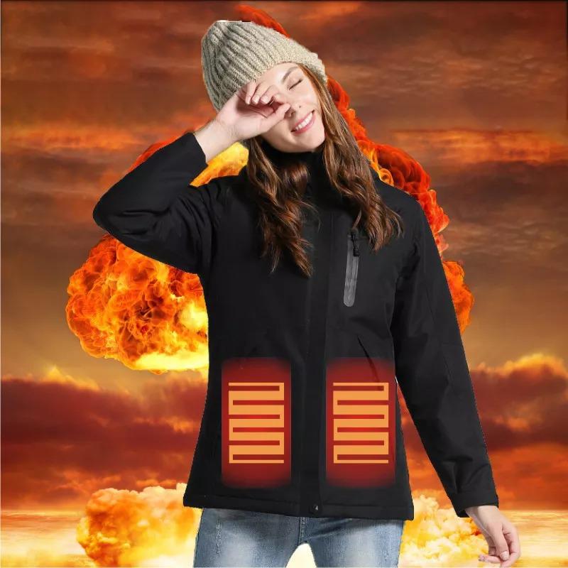 Veste chauffante électrique femme noire
