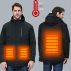 Blouson chauffante électrique homme noire foncé