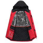 Veste chauffante imperméable rouge