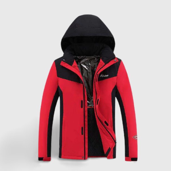 Veste chauffante imperméable rouge