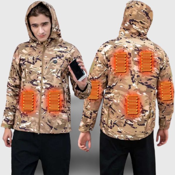 Veste chauffante légère camouflage beige