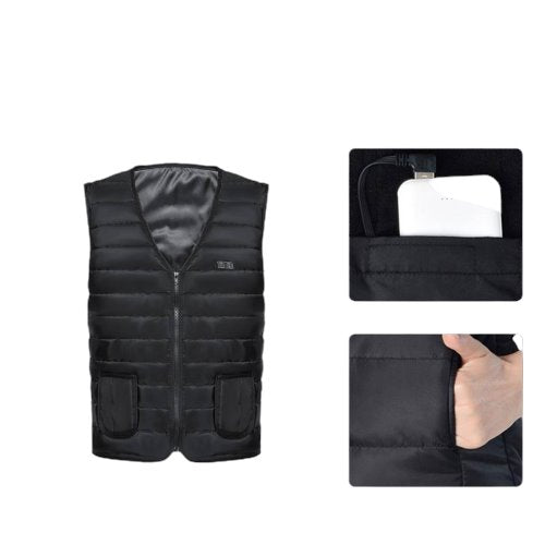 Veste chauffante sans manche homme
