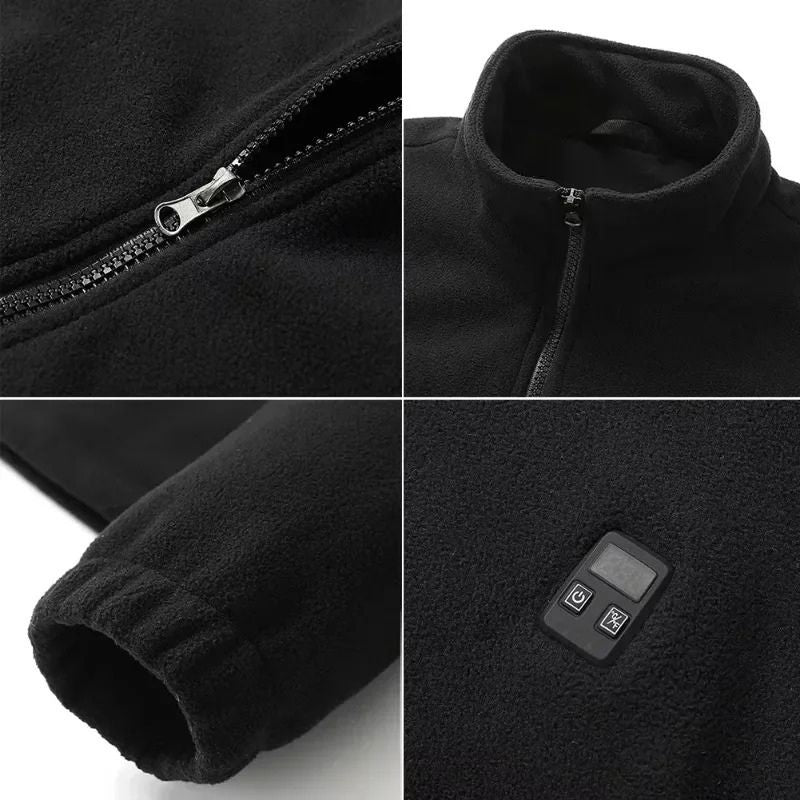 Veste polaire chauffante noir pour homme